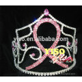 Tiara del estilo de la reina de la cinta cristalina grande del desfile